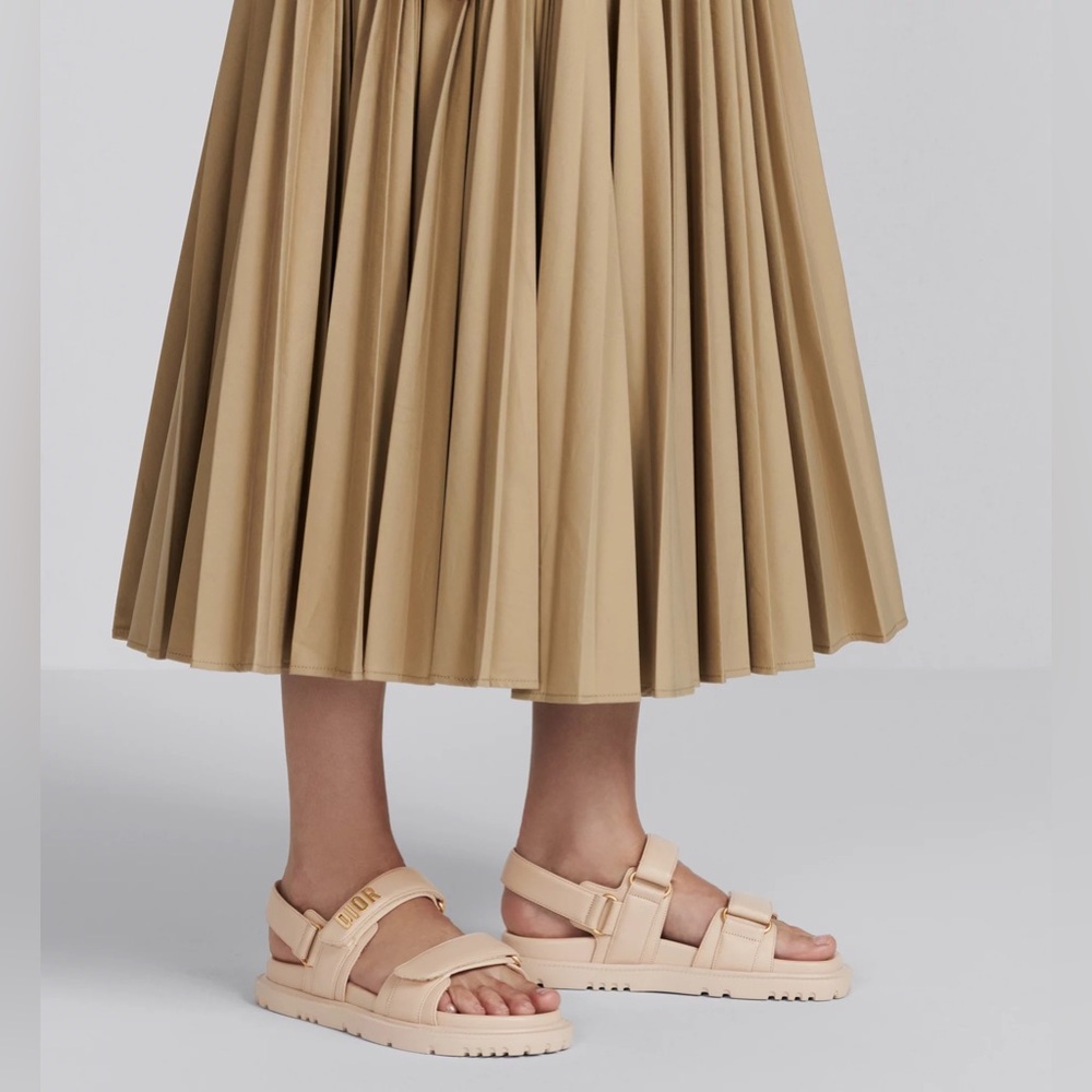 DIOR raffia sandals gold logo